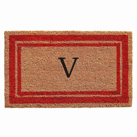 Calloway Mills Monogram Door Mat, Natural, Red, 24 in W x 36 in L 153032436V